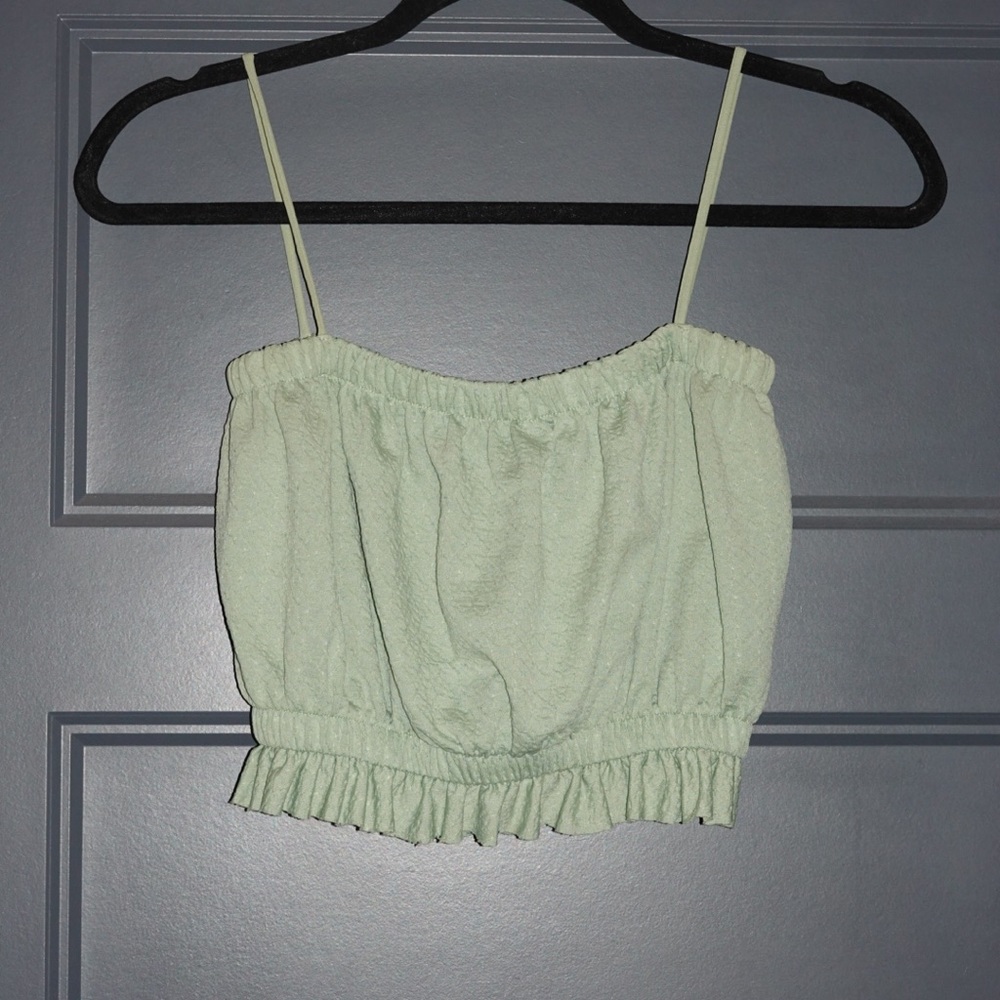 Ruffle Mint Zara Crop Top